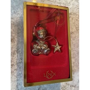 Teddy Bear Wish on a Star Ornament Lenox Silver Plated 100th Anniversary in Box